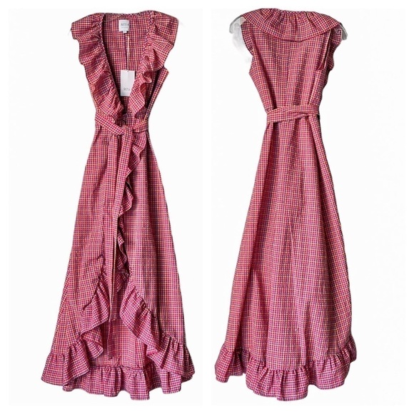 MISA Los Angeles Stella Gingham Print Dress Small - Picture 5 of 10